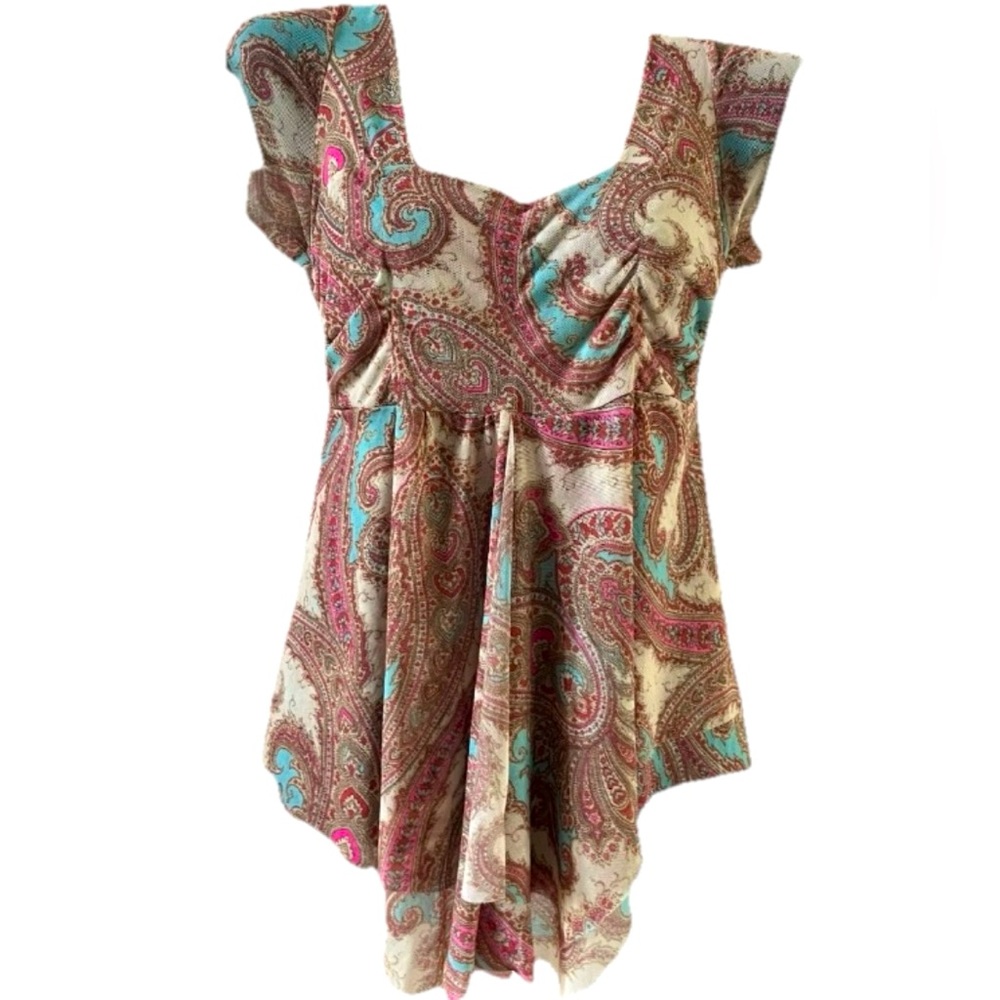 Sweet Pea by Staci Frati  Paisley Print Women's Top Sz. Med